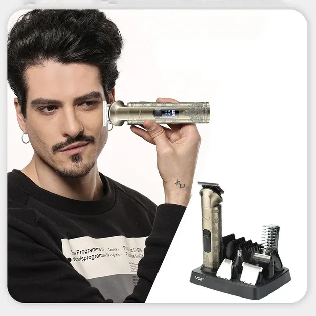 Аккумуляторная машинка для стрижки VGR V-110 pr со сменными насадками,щетка для очистки,зарядка USB Одесса - изображение 1