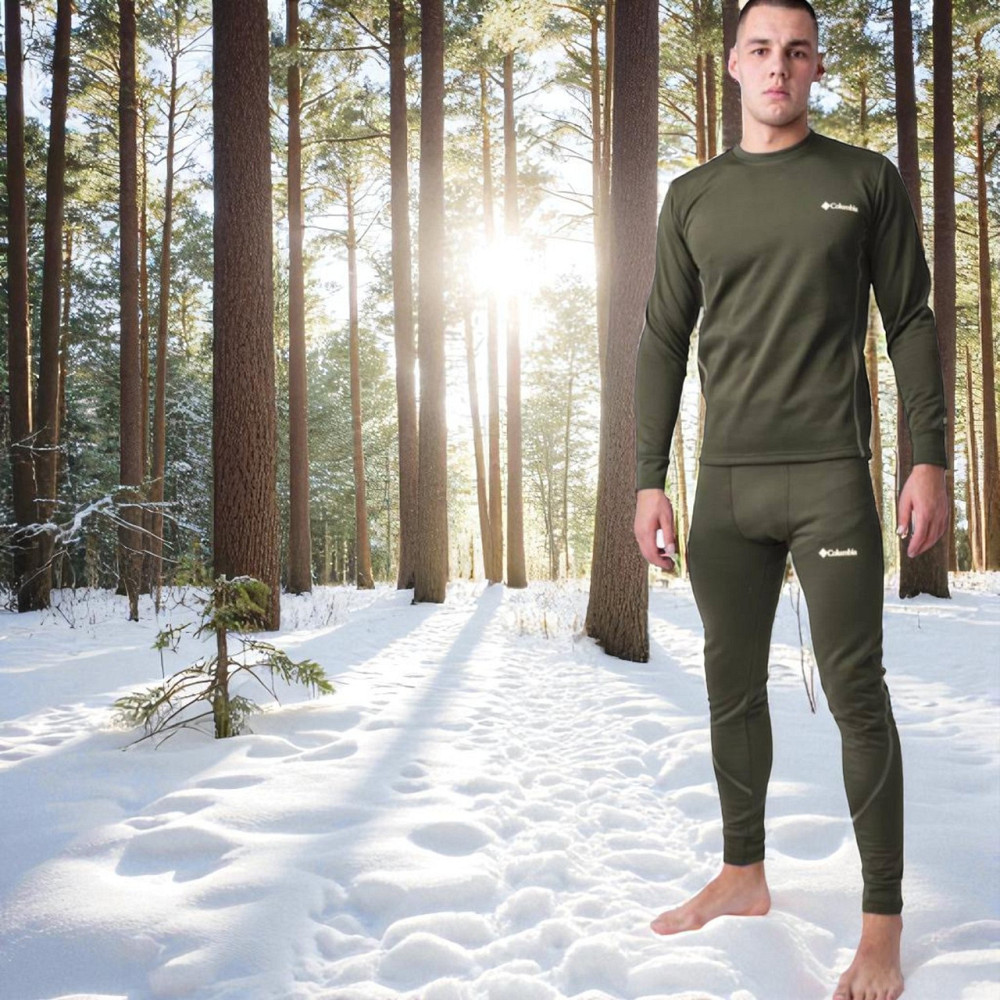 Зимова чоловіча термобілизна хакі Columbia ,комплект чоловічої термобілизни колумбія хакі кольору флісова тепла Львів - фото 6