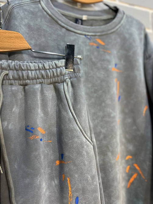 Костюм женский Joy One 24182 оверсайз свитшот с джоггерами вареный утепленный, серый, one size Киев - изображение 6