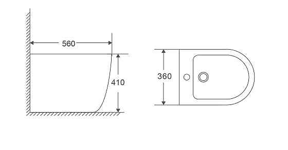 Биде напольное Mixxus Premium ELLIPSE-0601 580х360х410mm (MP6594) Киев