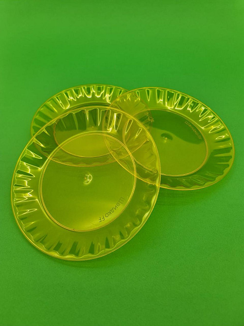 Тарілка одноразова 160 мм Склоподібна Жовта (10 шт) Харків - фото 2