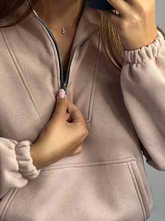 Флісовий спортивний костюм зі змійкою Бежевий XL-2XL Харків