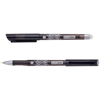 Ручка гелевая Buromax Erase Slim Пиши стирай 0.5 мм Черный корпус (BM.8300-02) Винница - изображение 1