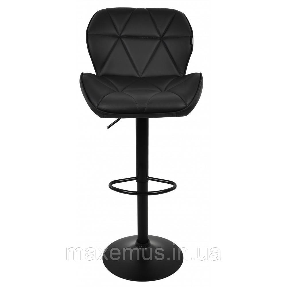 Барний стілець для барної стійки з спинкою на кухню на чорній основі високий Hoker еко шкіра B 087 ч Львів - фото 7