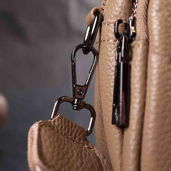 Жіноча сумка крос-боді з натуральної шкіри Бежева (Vintage) Київ