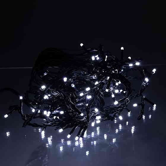 Новорічна гірлянда вулична Бахрома 6 м 105 LED чорний провід Білий 6МBW Коломыя