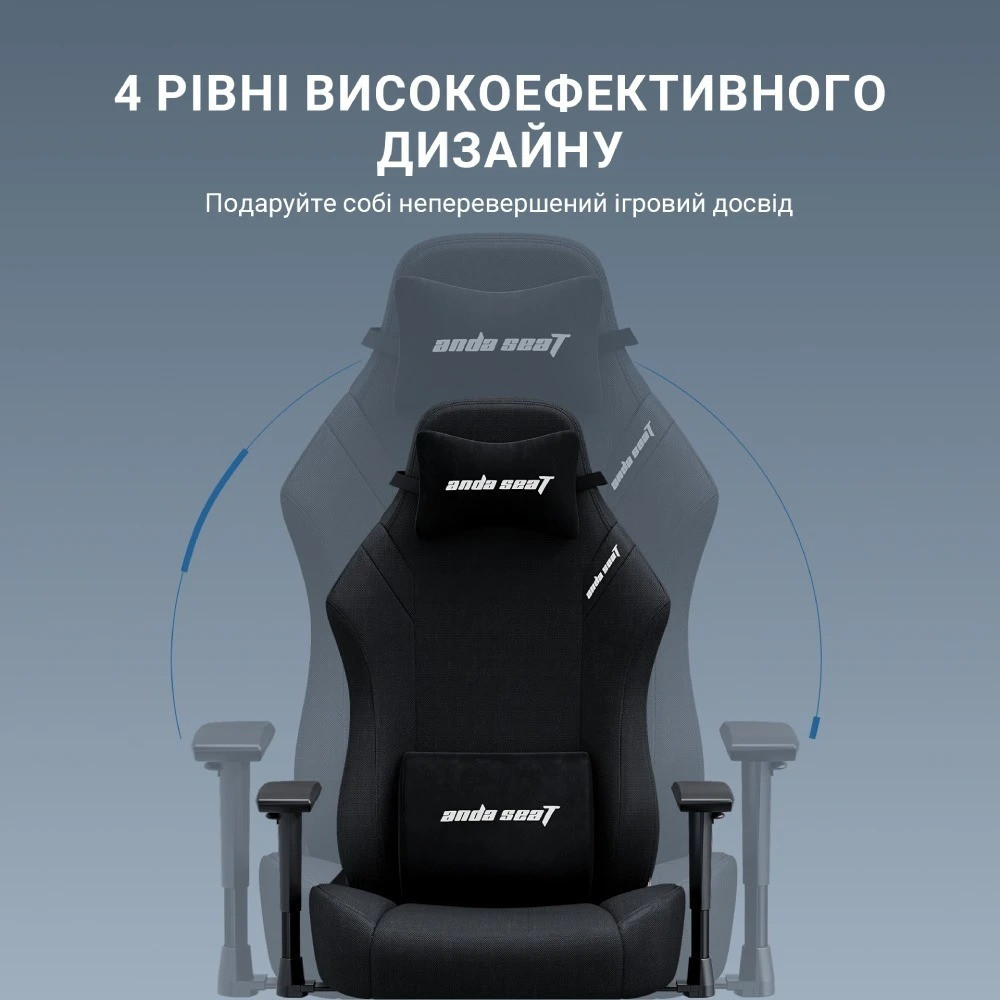 Крісло для геймерів Anda Seat Luna Pro Size L Black Fabric (AD18T-44-BF) ( 21665 ) Харків - фото 12