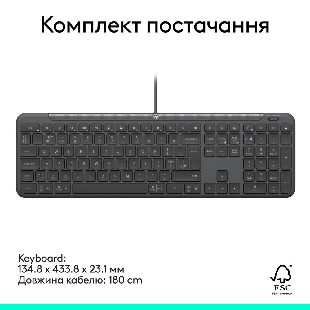 Клавіатура Logitech Signature Slim K620 for Business Graphite (920-013333) ( Чорний ) Харків - фото 6