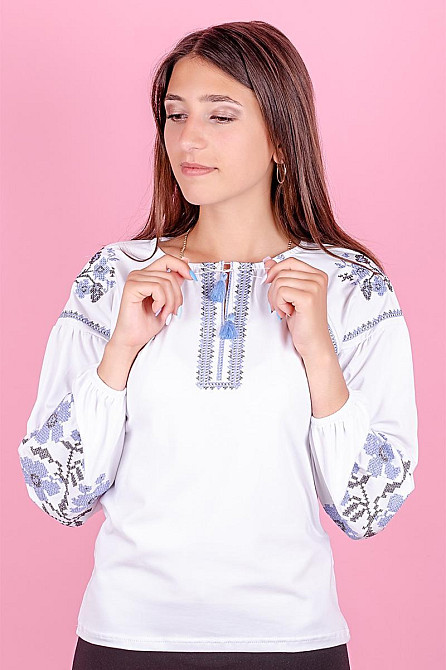 Вишиванка для дівчинки з довгим рукавом топ Київ - фото 4