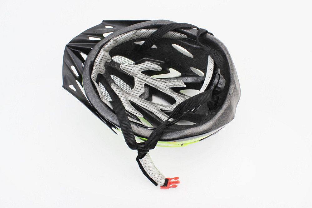 Шолом велосипедний M (54-57 см) знімний козирок, 18 вент. отворів, чорно-зелений AVHM-02 Київ - фото 3