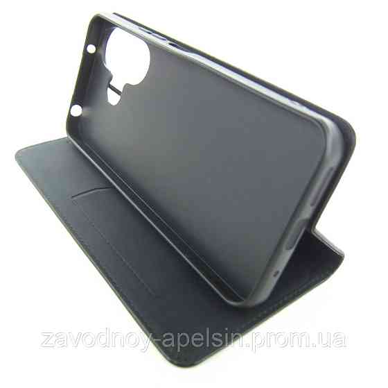 Чехол книжка Xiaomi Redmi 13 Кожаный (черный) Одесса