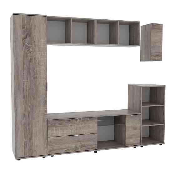 Стенка в гостиную Ketrin-1, Дуб Сонома Трюфель, 2240х425х1880 Львов