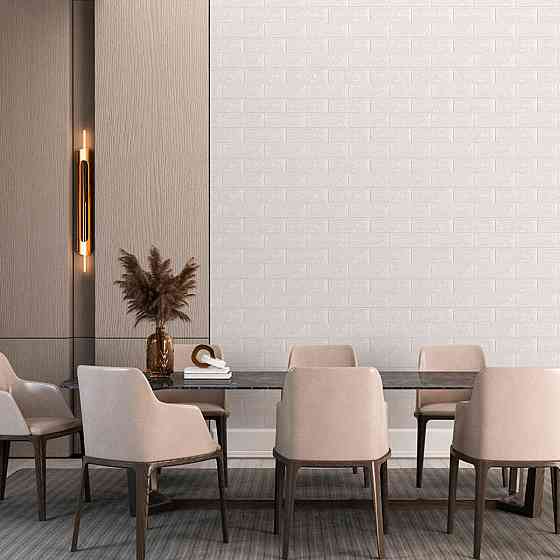 3D панель самоклеющаяся кирпич 700х770х5мм Белый Матовый (001-5M) SW-00000587 Киев