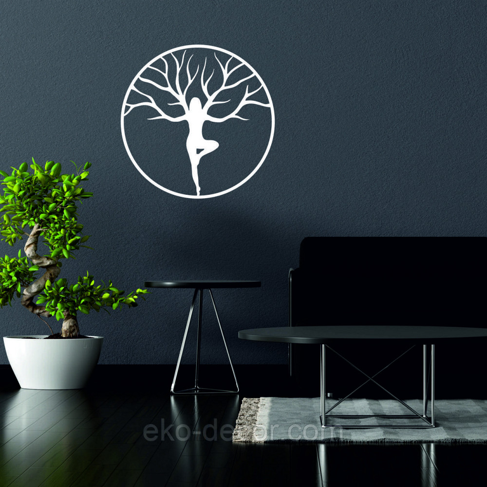 Декоративне настінне 3D Панно «ЙОГА» Декор на стіну з об'ємом 90*90 см, Білий Київ - фото 2