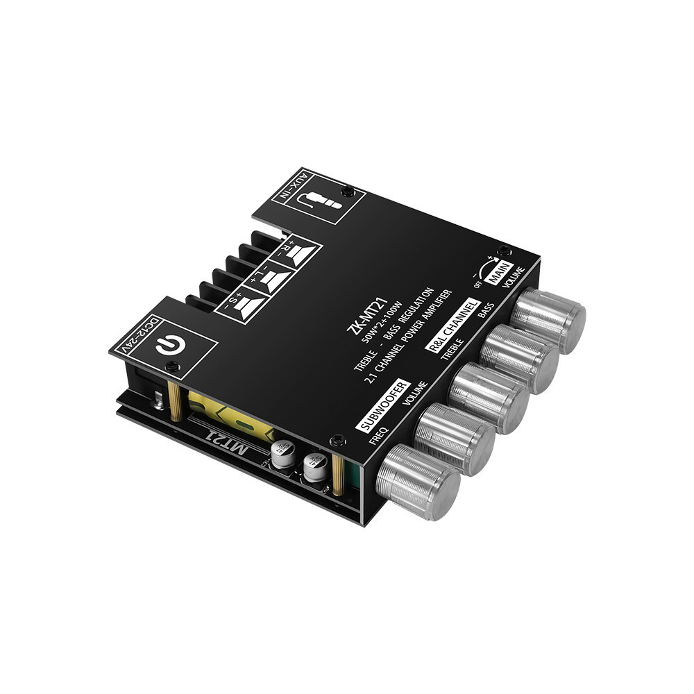 Аудио усилитель мощности звука 2x50Вт 1x100Вт Bluetooth 5.0 ZK-MT21 стерео сабвуфер Киев - изображение 1