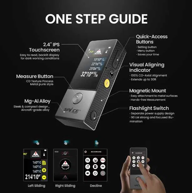 Цифровой лазерный дальномер рулетка Mileseey D9 Pro 100м Винница - изображение 4