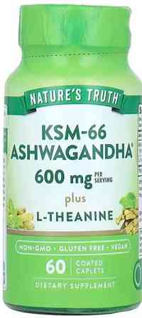Ашваганда плюс L-Теанин Nature's Truth KSM-66 Ashwagandha Plus L-Theanine 600 мг 60 капс Киев