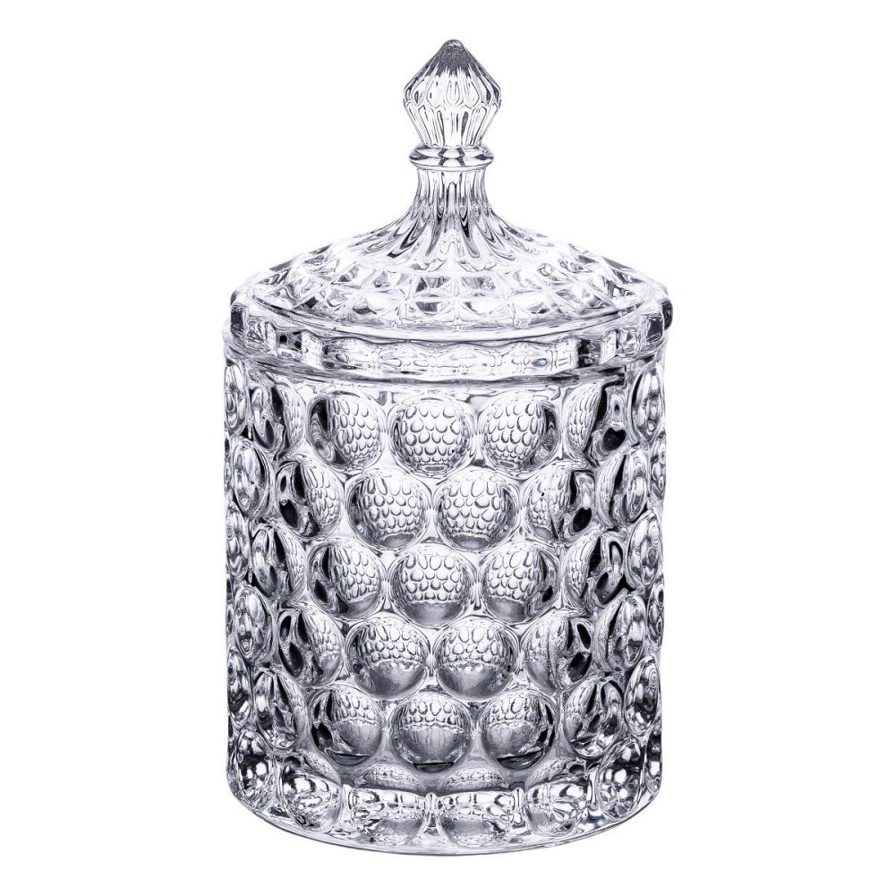 Конфетница с крышкой Ø7.5 см ваза сахарница круглая стеклянная HP-4-103 Киев - изображение 1