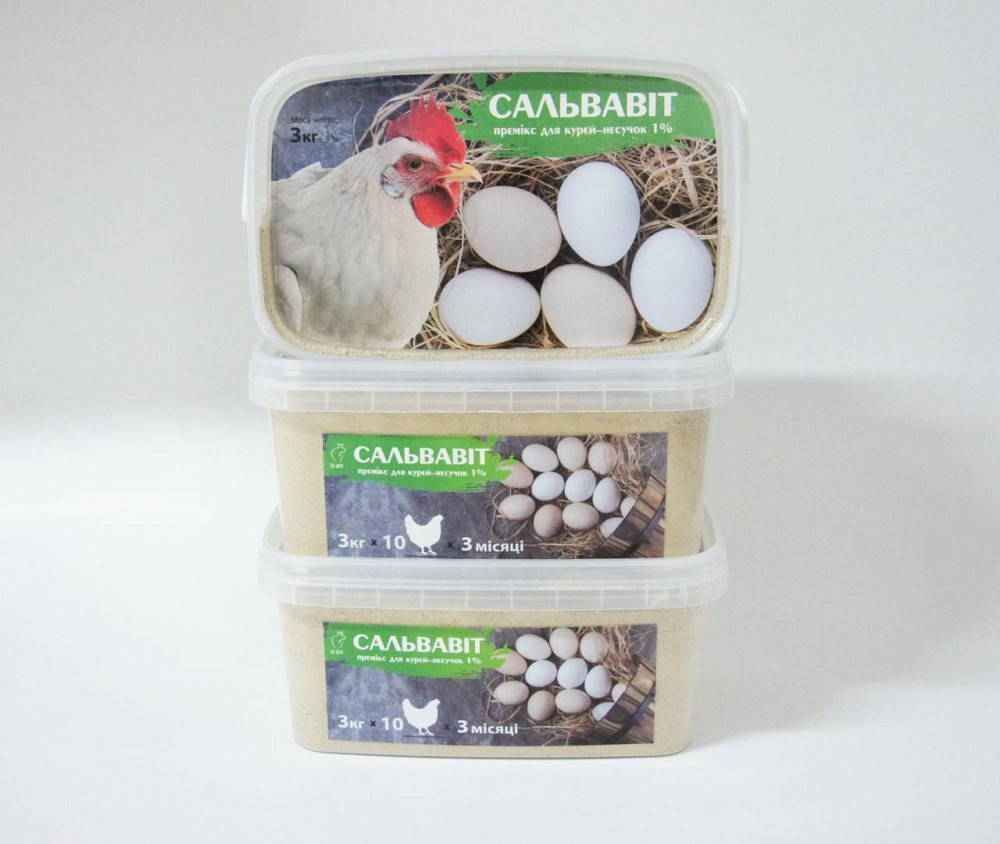 Премикс Сальвавит для кур-несушек 1%, 3 кг Круг Винница - изображение 3