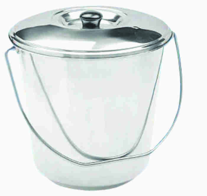 ВЕДРО НЕРЖАВЕЮЩЕЕ С КРЫШКОЙ СТАНДАРТ 14 Л (ШТ) 0044 ABA-OPT Одесса - изображение 1