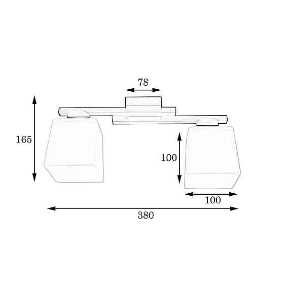 Люстра стельова на два плафони MSK Electric Dublin під лампи Е27 срібло NL 16610-2 SL Одеса