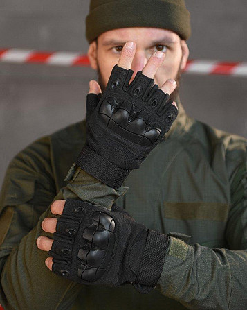 РУЧАТКИ БЕЗПАЛІ OUTDOOR TACTICS ІЗ ЗАХИСТОМ black ВТ6009 Одесса - изображение 1