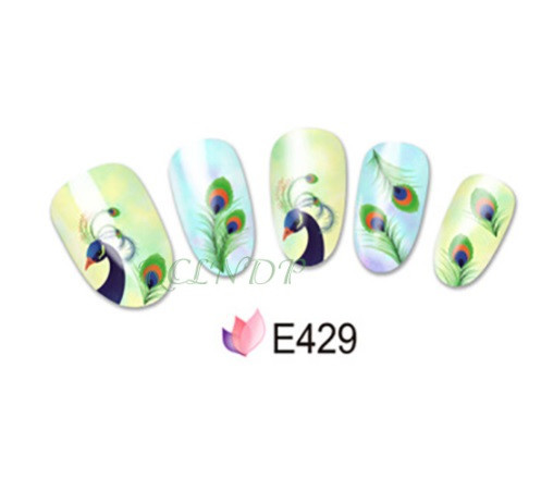 Наклейка на нігті "Пір'я павича" Київ - фото 2