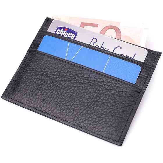 Стильный кард-кейс из натуральной кожи ST Leather 22447 Черный Киев