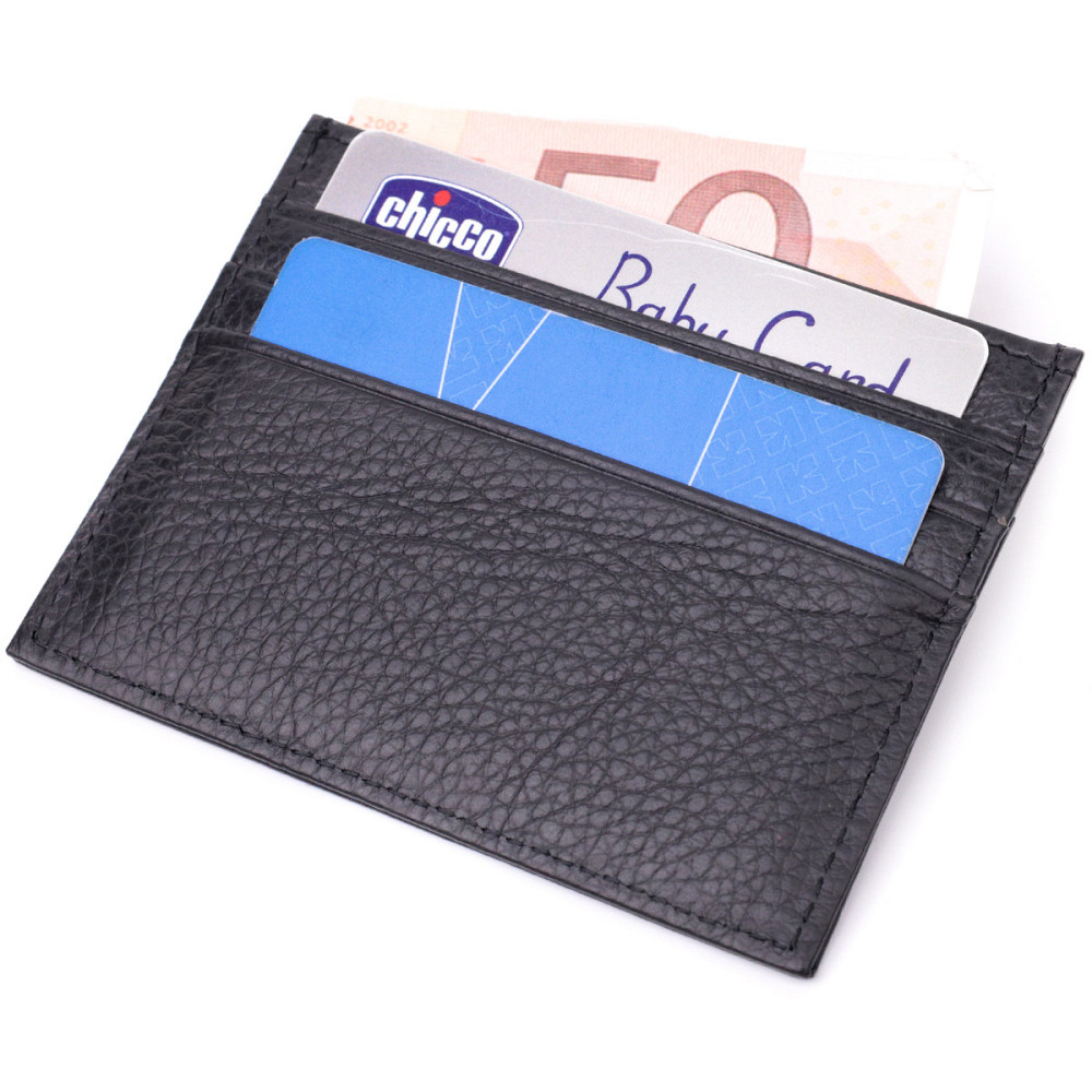 Стильный кард-кейс из натуральной кожи ST Leather 22447 Черный Киев - изображение 6