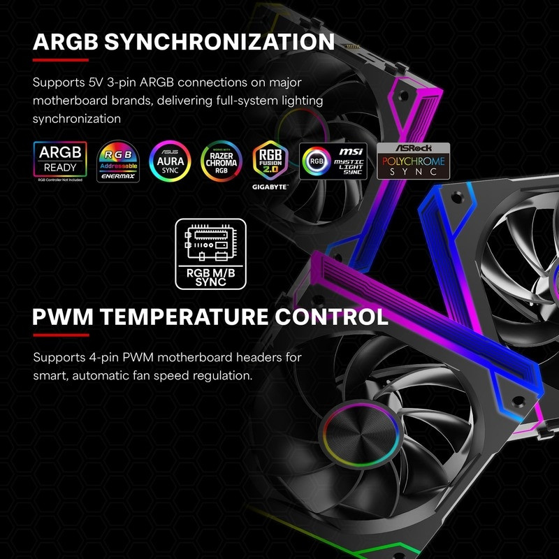 Вентилятор для корпуса 120mm*3 Xilence GAMING XPF360R.ARGB PWM REVERSE Винница - изображение 12