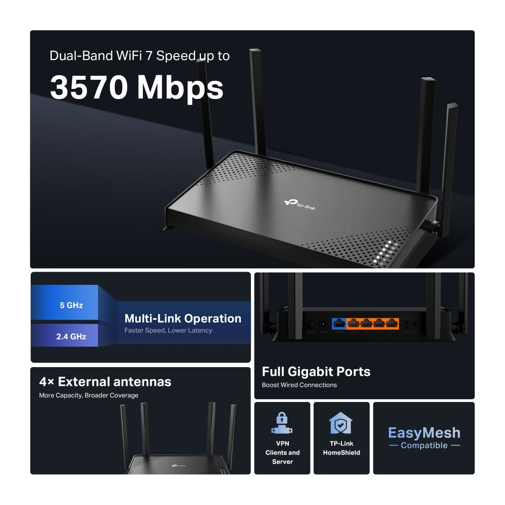 Бездротовий маршрутизатор TP-Link Archer BE220 ( 13225 ) Харків - фото 4
