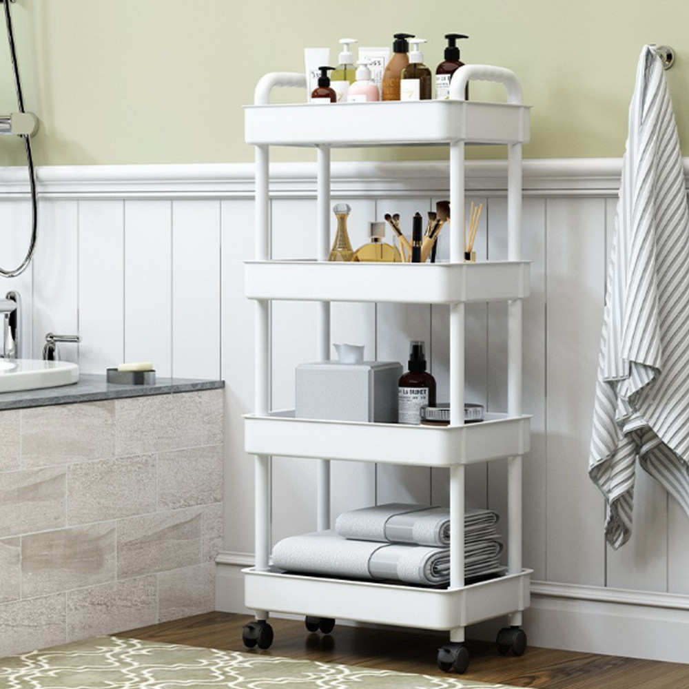 Стеллаж на колесах 4 яруса, GT-248 / Передвижной стеллаж для ванной / Этажерка для кухни / Полка на колесах Киев - изображение 2