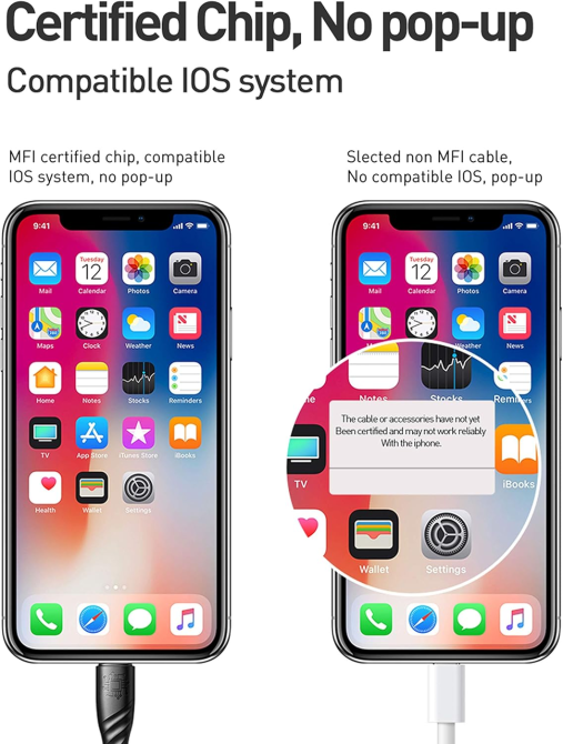 Зарядний кабель USB Type-C з нейлоновим плетенням, сертифікований MFi, кабель Apple Lightning, швидка зарядка (швидше в 2,5 рази) Київ - фото 6