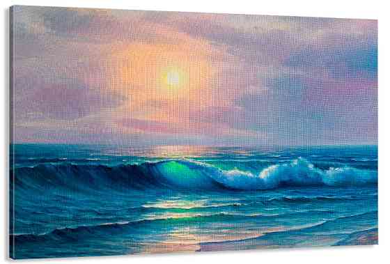 Картина полотно у вітальню / спальню  Морські хвилі   MLP_350 ( 60х30см ) 80x120 см Київ