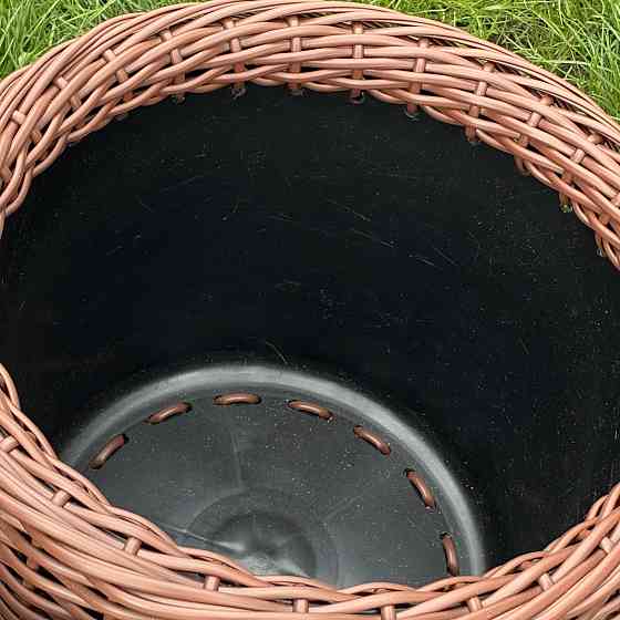 Кашпо з ротангу 20 л (ручна робота), великий горщик для рослин - темно-коричневий Киев