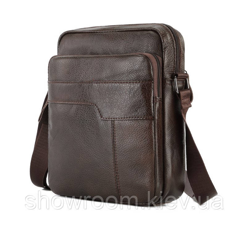 Чоловіча сумка на плече Leather Collection (5039) коричнева Київ - фото 1