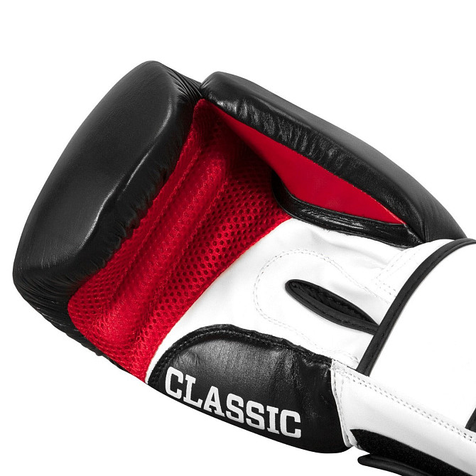 Боксерські рукавиці TITLE Classic Leather 2.0 Black/White/Red XL 16 oz (бинти 4м. в комплекті) Каменское - изображение 8