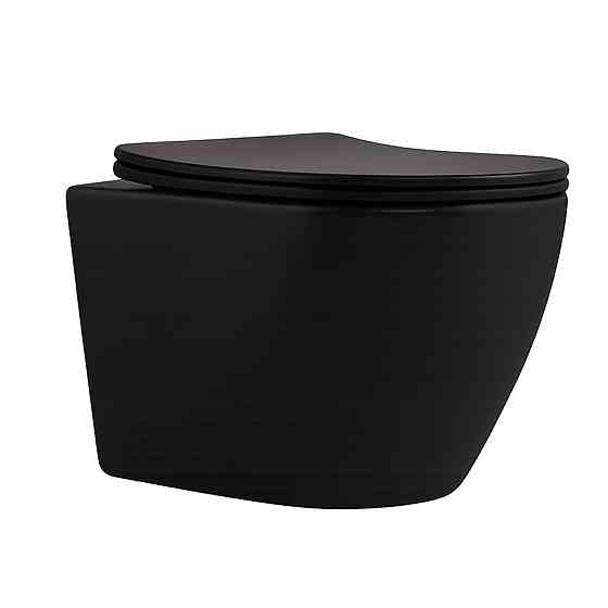 Унитаз подвесной Qtap Robin New Ultra Quiet с сиденьем с сиденьем Soft-Close MATT BLACK QT13332381АSMB Киев