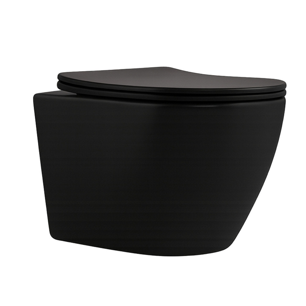 Унитаз подвесной Qtap Robin New Ultra Quiet с сиденьем с сиденьем Soft-Close MATT BLACK QT13332381АSMB Киев - изображение 1