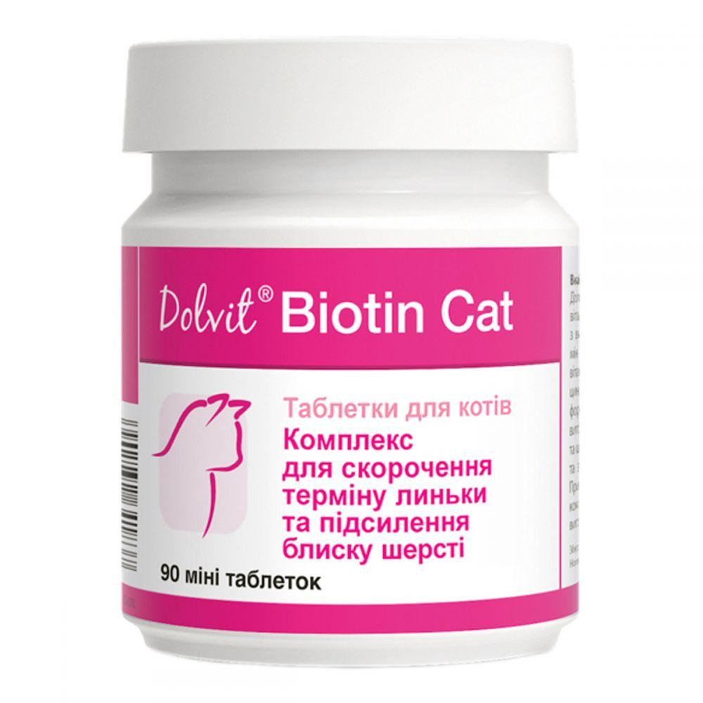 Вітамінно-мінеральна добавка для кішок Dolvit Biotin Cat, 90 таблеток для здоров'я шкіри та шерсті котів Вінниця - фото 2