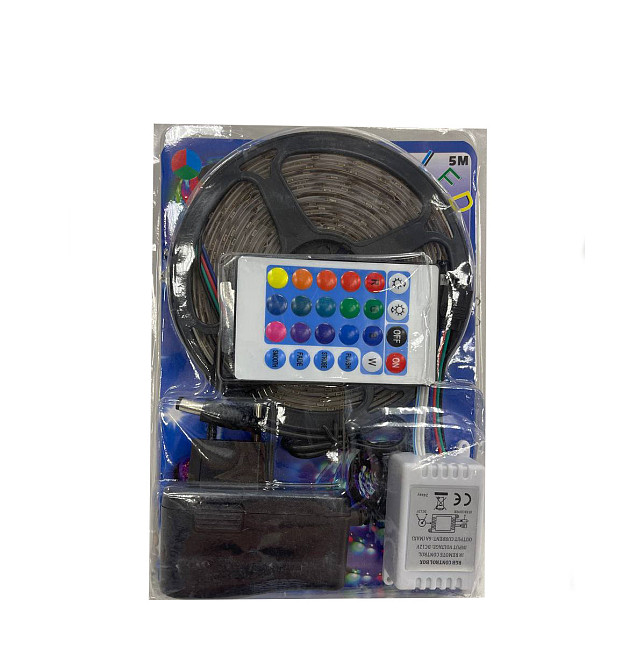 Лента светодиодная многоцветная LED RGB 3528 5 м с пультом и блоком питания Каменец-Подольский - изображение 4