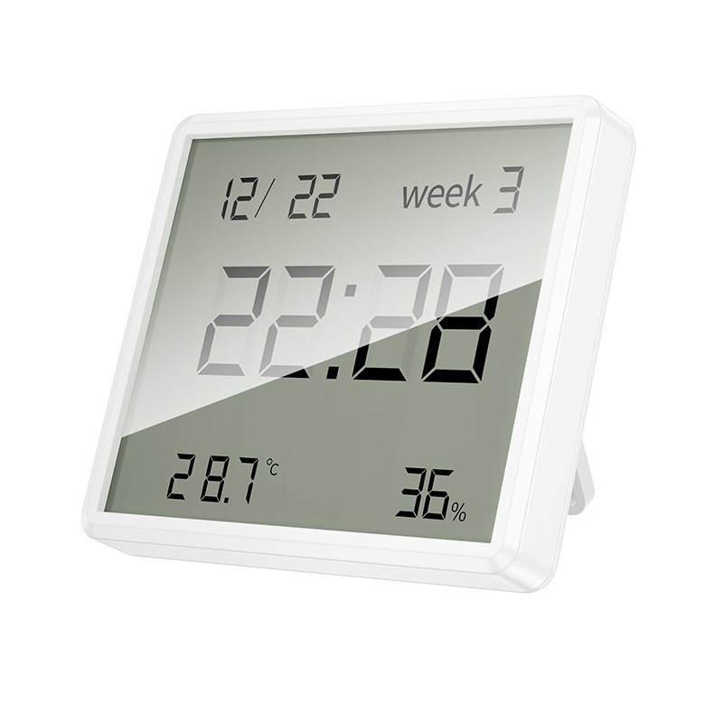 Термогігрометр HOCO HX41 Indoor electronic clock with hygrothermometer White Київ - фото 1