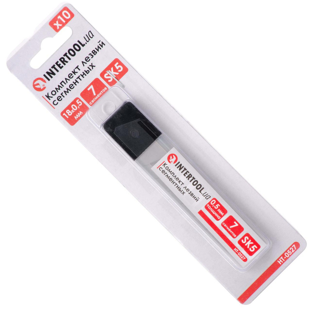 Комплект лез сегментних, 18 мм, 7 сегментів, товщина: 0,5 мм, сталь SK5, 10 шт. INTERTOOL HT-0527 Київ - фото 2