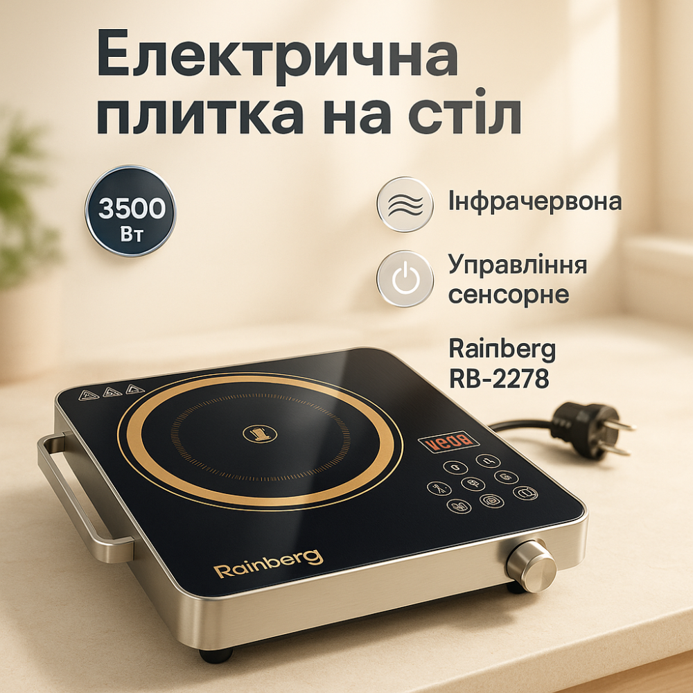 Плита інфрачервона Rainberg RB-2278 3200Вт HR-59 Львів - фото 8