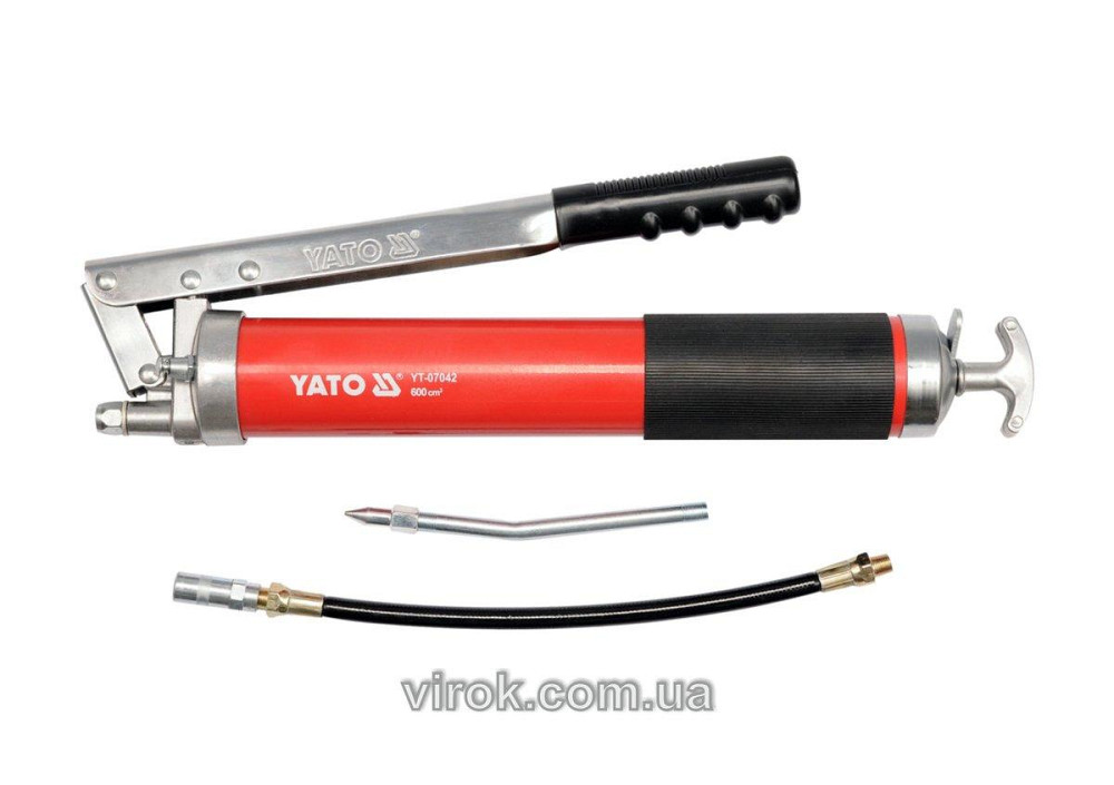 Шприц мастильний YATO, 600 см³, 27-41 MPa. з жорстк. і гнучк. аплікаторами [6/12] Одеса - фото 1