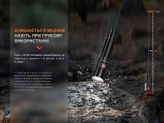 Ручний ліхтарик Fenix LD30R 1700 люмен Type-C (Чорний) Вінниця