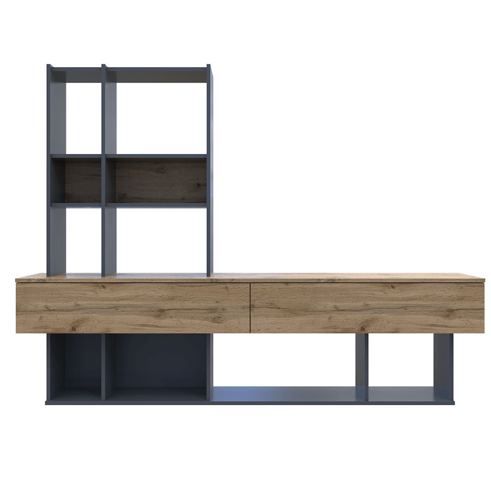 Стенка в гостиную Doros Нота 195х42х147 см Графит/Дуб евок (DRS-011334) Львов - изображение 4