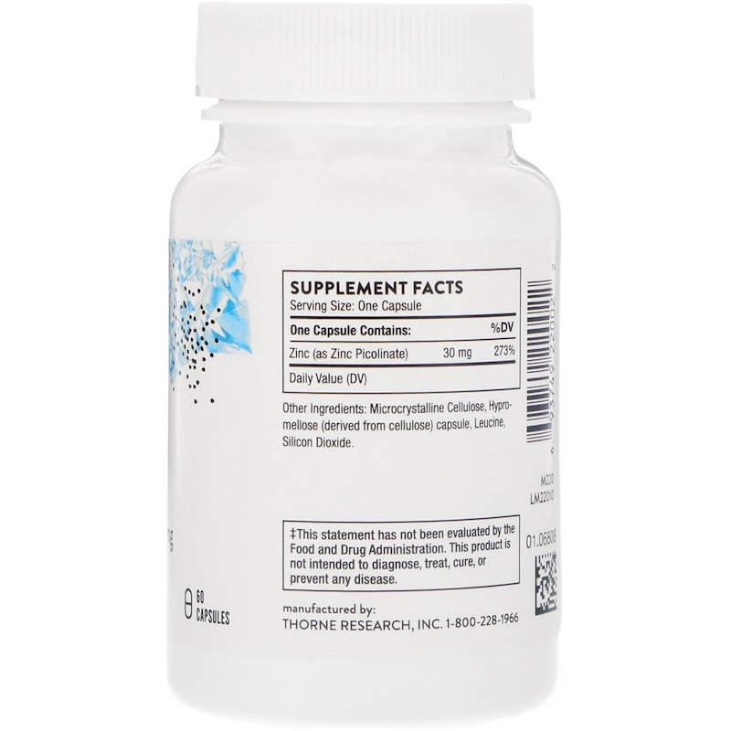 Цинк пиколинат Thorne Zinc Picolinate 30 мг 60 капс Киев - изображение 2