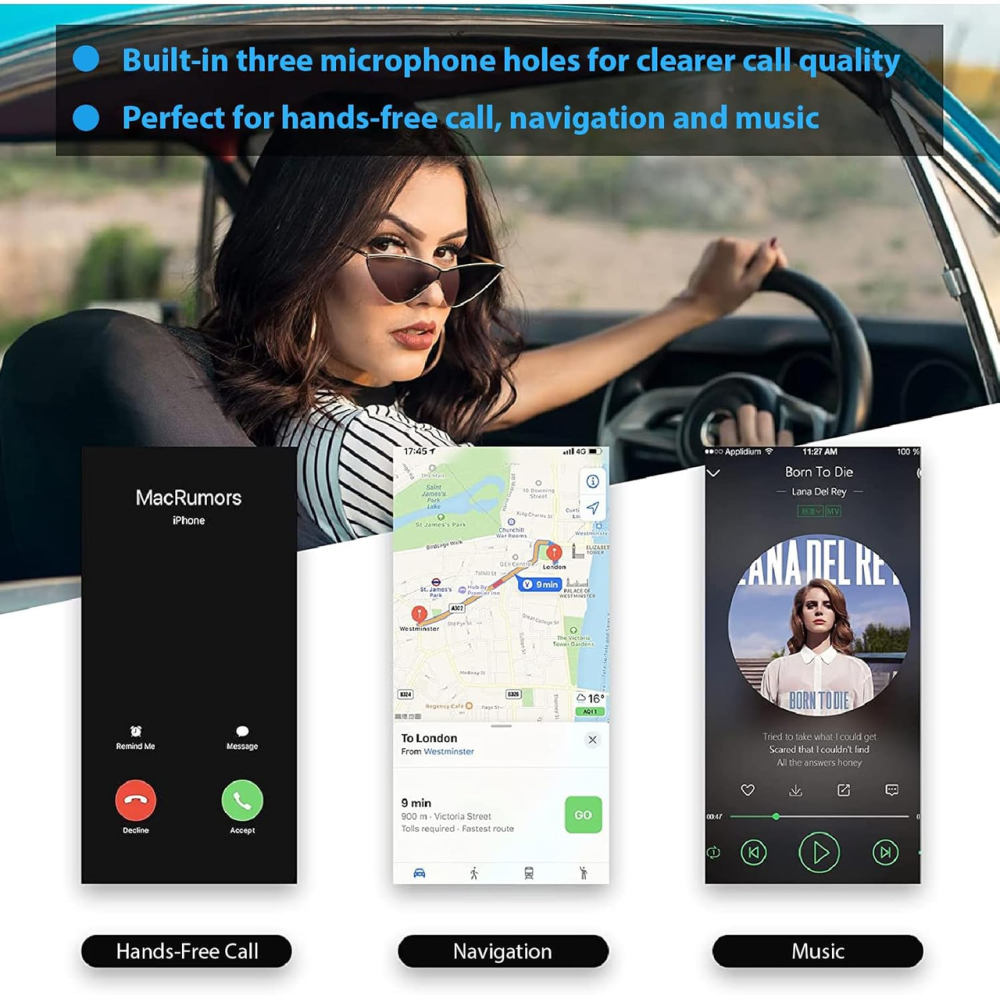 Bluetooth 5.3 адаптер-ресивер SONRU AUX RCA для авто та дому Hi-Fi аудіоприймач з шумозаглушенням та акумулятором Київ - фото 6