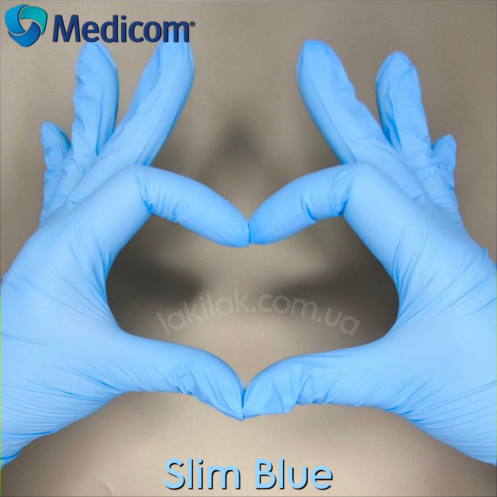 Рукавички нітрилові Medicom розмір M Blue 3,5гр (блакитні) 1 пара Херсон - фото 1